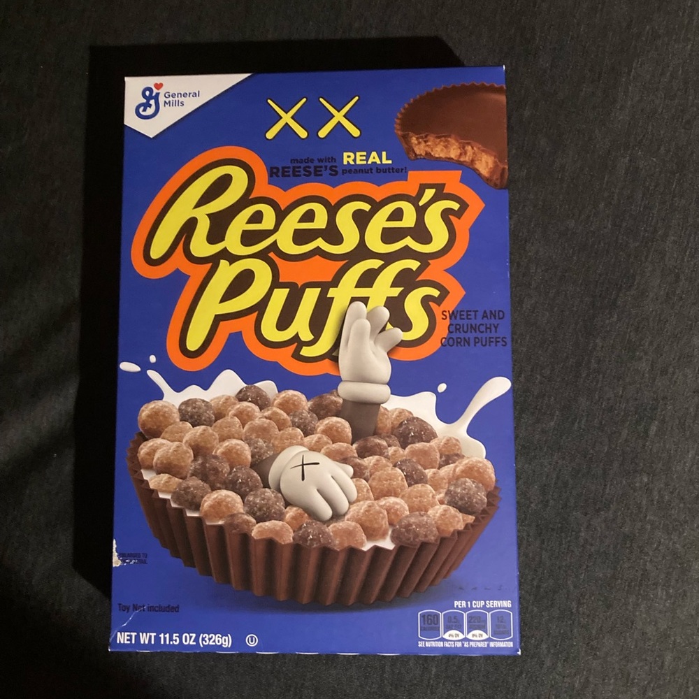 Kaws x Reese’s Puffs Blue Limited Edition Box of Cereal New and Unopened